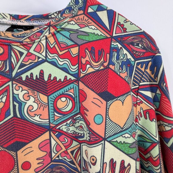 Aloha from Deer Streetwear Funky Colorful Artsy Dragon Sweatshirt Size M - Picture 2 of 12